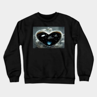 Black Broken Heart Art in Sunset /  Broken Hearts Unwind Designs Crewneck Sweatshirt